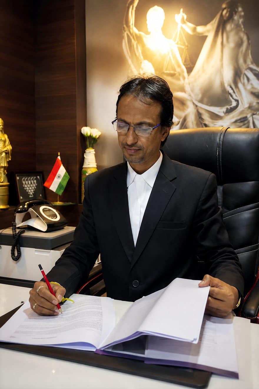 Adv. Indrajit Dongre at his desk