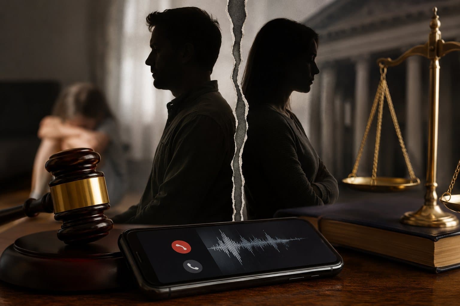 A recorded phone call offered as evidence in a matrimonial dispute