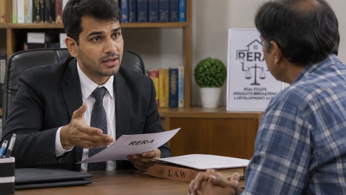 Advocate advising a homebuyer on a RERA complaint